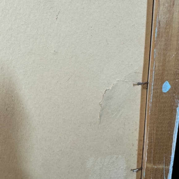 Vintage 1960s Eden print, Harlequin Girl, wood framed, damaged - Picture 9 of 9